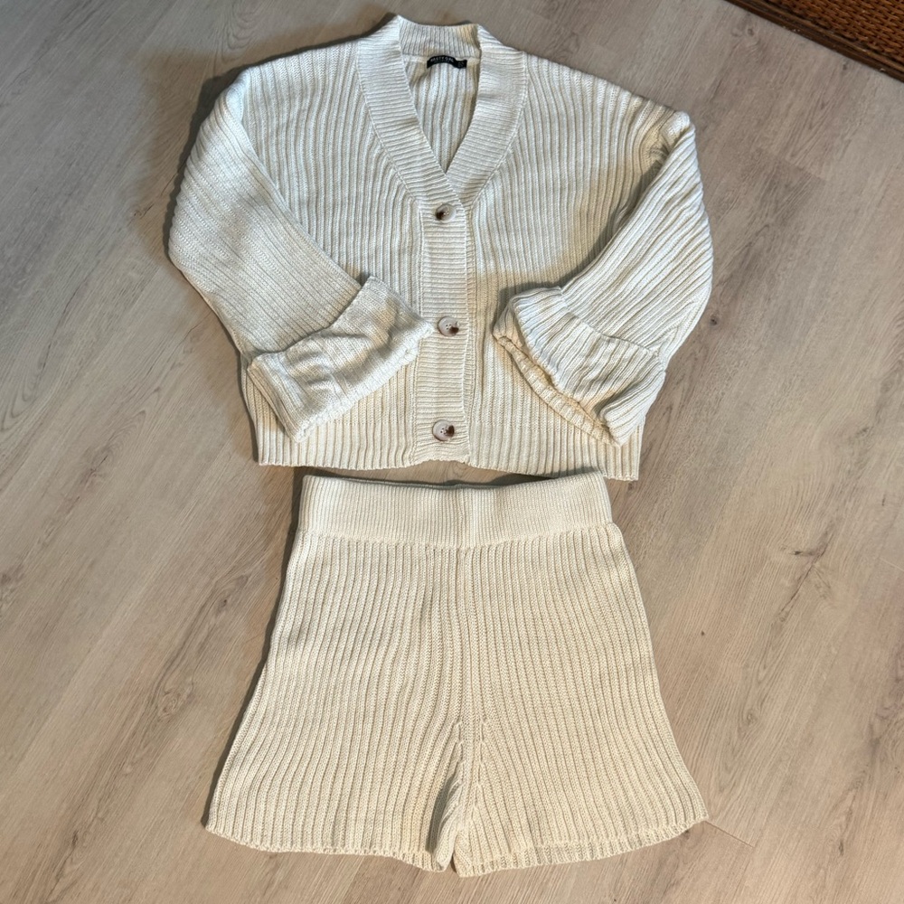 Nasty Gal Cream Knit Jumpsuit